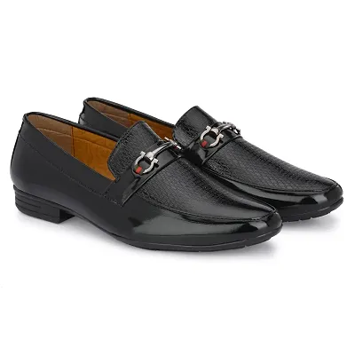 Stylish Patent Leather Black Slip-On Office Party Ethnic Wear Mens Formal Shoes