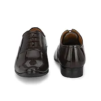 Stylish Patent Leather Brown Derby Lace-Up Office Party Ethnic Wear Mens Formal Shoes-thumb4