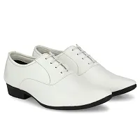 Stylish Patent Leather White Derby Lace-Up Office Party Ethnic Wear Mens Formal Shoes-thumb1