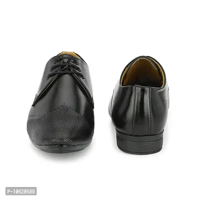 Stylish Premium Leather Black Derby Lace-Up Office Party Ethnic Wear Mens Formal Shoes-thumb5