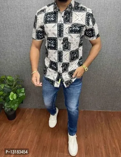 Classic Cotton Blend Printed Casual Shirts for Men