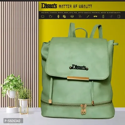 Disan's Cute Stylish Latest Backpack for Women, Girls, Female Student, School Bag for Girls (Green)