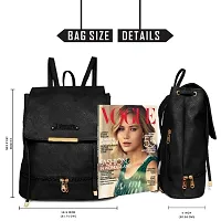 Disan's Cute Stylish Latest Backpack for Women, Girls, Female Student, School Bag for Girls (Black)-thumb1
