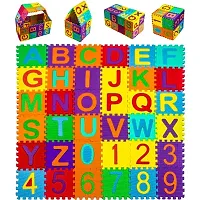 Di san's Mini Puzzle EVA Interlocking Mat Learning Playmat with ABCD Alphabets 0-9 Numbers Learn and Play Toys (36 Tiles) (Multicolor)-thumb3