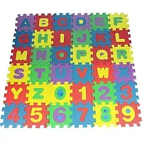 Di san's Mini Puzzle EVA Interlocking Mat Learning Playmat with ABCD Alphabets 0-9 Numbers Learn and Play Toys (36 Tiles) (Multicolor)-thumb4