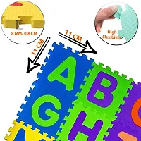 Di san's Mini Puzzle EVA Interlocking Mat Learning Playmat with ABCD Alphabets 0-9 Numbers Learn and Play Toys (36 Tiles) (Multicolor)-thumb2