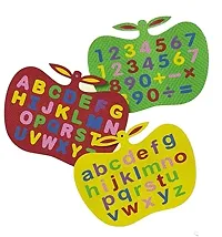 Di san's Apple Shape Learning Puzzle Board for Kids Eva Small Letters, Capital Alphabet, Numbers  (Multicolor) ( Pack of 3)-thumb1