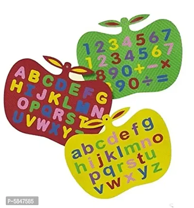 Di san's Apple Shape Learning Puzzle Board for Kids Eva Small Letters, Capital Alphabet, Numbers  (Multicolor) ( Pack of 3)-thumb2