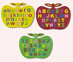 Di san's Apple Shape Learning Puzzle Board for Kids Eva Small Letters, Capital Alphabet, Numbers  (Multicolor) ( Pack of 3)-thumb3