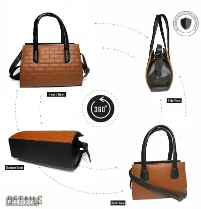 Stylish Brick Women's Handbag for Ladies and Girls (Brown)-thumb3
