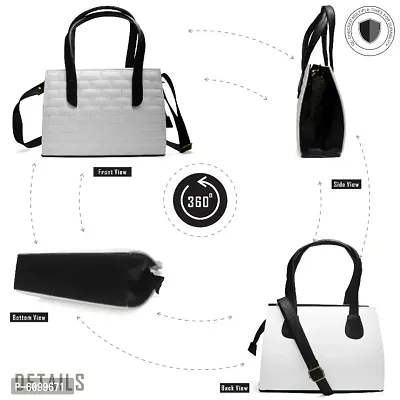 Stylish Brick Women's Handbag for Ladies and Girls (white)-thumb2