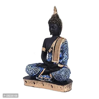 Religious Idol of Lord Gautam Buddha Statue Sitting Buddha Idol Statue Showpiece Orange for Home and Living and Bedroom-thumb0