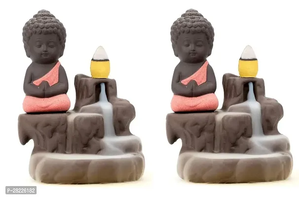 Buddha Smoke Fountain with 30 Backflow Incense Cones with Each Buddha jinbsp; Pack of 2-thumb0