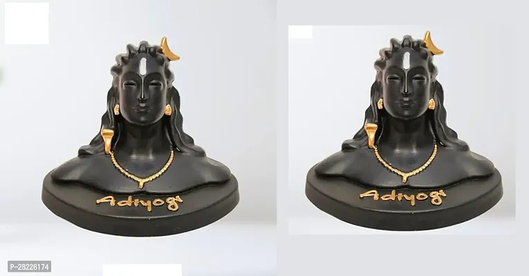 Adiyogi Shiva Statue for Car Dashboard Pooja  Gift Mahadev Murti Idol Pack of 2-thumb0