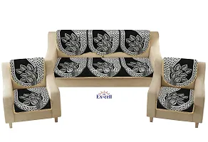 SPIEx-cell Excell loomtex Presents SK_34 Patti Print Sofa Cover of Exclusive Royal Look Velvet Sofa Cover Set of Heavy Fabric 500 TC Floral Design 5 Seater Sofa Cover -|| Set of 6 Piece ||-thumb2