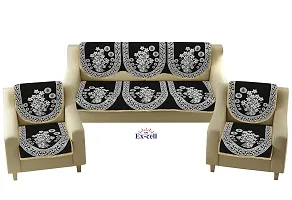 SPIEx-cell Excell loomtex Presents 063_Sofa Cover of Exclusive Royal Look Velvet Sofa Cover Set of Heavy Fabric 500 TC Floral Design 5 Seater Sofa Cover -|| Set of 6 Piece ||-thumb1