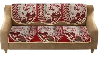 SPIEx-cell Excell loomtex Presents 095_Panel Coffee Exclusive Royal Look Velvet Sofa Cover Set of Heavy Fabric 500 TC Floral Design 5 Seater Sofa Cover -| Set of 10 Piece |-thumb1