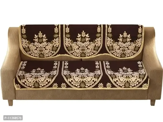 SPIEx-cell Excell loomtex Presents dmass_Sofa Cover 2 pcs of Exclusive Royal Look Velvet Sofa Cover Set of Heavy Fabric 500 TC Floral Design 3 Seater Sofa Cover -|| Set of 2 Piece ||