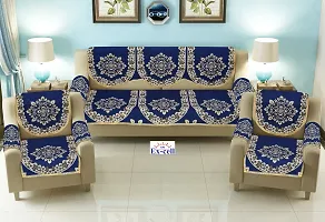 Comfortable Royal Look Velvet 5 Seater Sofa Covers - Set of 6 Pieces-thumb1