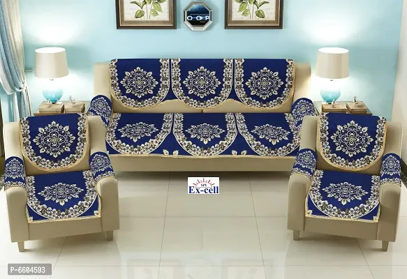 Comfortable Royal Look Velvet 5 Seater Sofa Covers - Set of 6 Pieces-thumb2