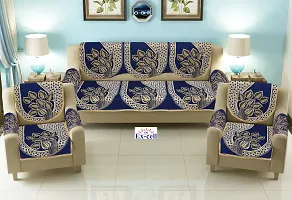 Comfortable Royal Look Velvet 5 Seater Sofa Covers - Set of 6 Pieces-thumb1