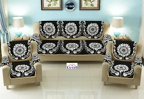 Comfortable Royal Look Velvet 5 Seater Sofa Covers - Set of 6 Pieces-thumb1