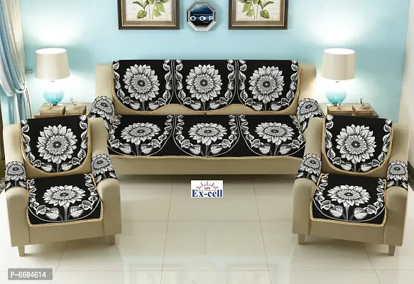 Comfortable Royal Look Velvet 5 Seater Sofa Covers - Set of 6 Pieces-thumb2