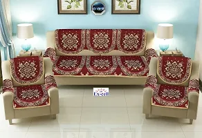 Comfortable Royal Look Velvet 5 Seater Sofa Covers - Set of 6 Pieces-thumb1