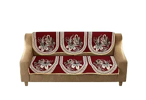 SPIEx-cell Excell loomtex Presents 062_Sofa Cover 2 pcs of Exclusive Royal Look Velvet Sofa Cover Set of Heavy Fabric 500 TC Floral Design 3 Seater Sofa Cover -|| Set of 2 Piece ||-thumb1