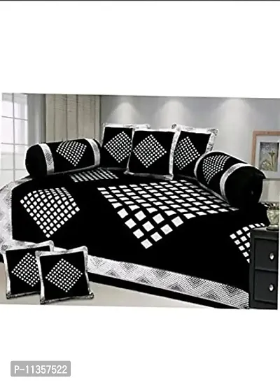 Excell loomtex Presents Attractive Diamond Theme Diwan Set which Contains 1 bedsheet, 2 bolsters, 5 Cushion Cover-thumb0