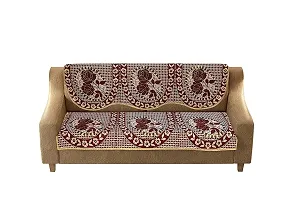 SPIEx-cell Excell loomtex Presents p_18_mahroon_Sofa Cover 2 pcs of Exclusive Royal Look Velvet Sofa Cover Set of Heavy Fabric 500 TC Floral Design 3 Seater Sofa Cover -|| Set of 2 Piece ||-thumb1