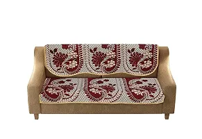 SPIEx-cell Excell loomtex Presents 060_Sofa Cover 2 pcs of Exclusive Royal Look Velvet Sofa Cover Set of Heavy Fabric 500 TC Floral Design 3 Seater Sofa Cover -|| Set of 2 Piece ||-thumb1