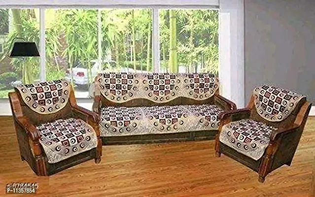 Excell loomtex Presents Latest 5 Seater Sofa Cover - Set of 6-thumb0