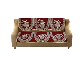 SPIEx-cell Excell loomtex Presents 063_Sofa Cover 2 pcs of Exclusive Royal Look Velvet Sofa Cover Set of Heavy Fabric 500 TC Floral Design 3 Seater Sofa Cover -|| Set of 2 Piece ||-thumb1