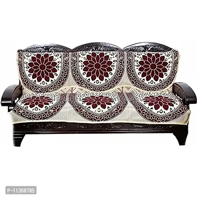 SPIEx-cell Excell loomtex Presents Drop_Sofa Cover 2 pcs of Exclusive Royal Look Velvet Sofa Cover Set of Heavy Fabric 500 TC Floral Design 3 Seater Sofa Cover -|| Set of 2 Piece ||