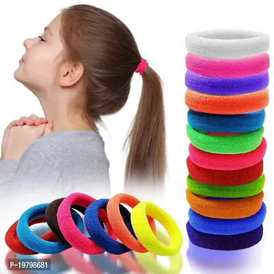 VSAKSH Multicolor Elastic Cotton Stretch Hair Ties, Ponytail Holders, Hair Rubber Band For Girls  Women Random Color (Pack Of 12)