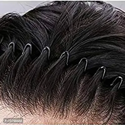 VSAKSH Men's and Women's Metal Zig Zag Hair Band - Buy 2 Get 1 Free (Black)-thumb2