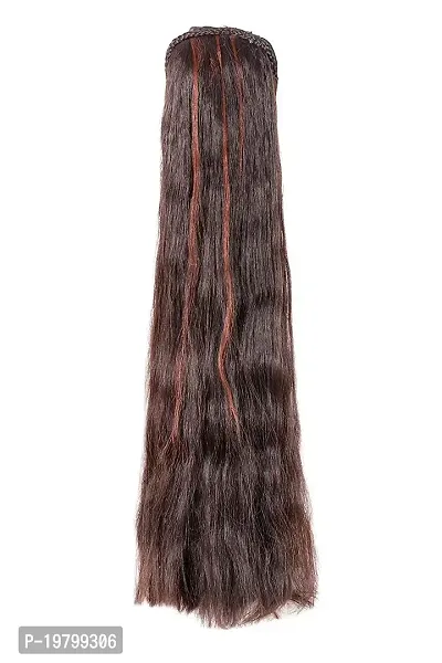 VSAKSH 30 inch Black  Red Highlighted Synthetic Long Shiny Straight Hair Extension Wig (Black Red Highlight) for Women  Girls-thumb5