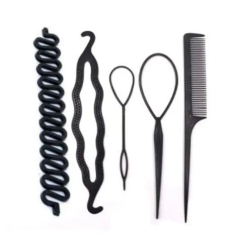 VSAKSH Multi Hairstyle Tools Women Magic Donut Hair Bun Maker Braiding Twist Hair Clip Accessories/Hair Accessories for Women - Black