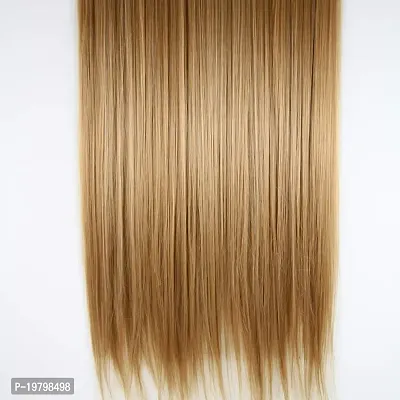 VSAKSH 24 Inch Dark Blonde Straight Synthetic With 5 Clips Hair Extension For Women  Girls-thumb2