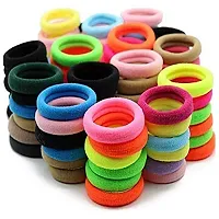 VSAKSH Multicolor Elastic Cotton Stretch Hair Ties, Ponytail Holders, Hair Rubber Band For Girls  Women Random Color (Pack Of 12)-thumb1