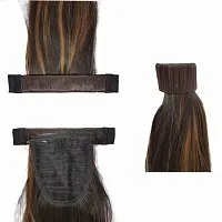 VSAKSH Long Straight Wrap Around Ponytail Synthetic Extension for Women  Girls (Golden Highlighted)-thumb4