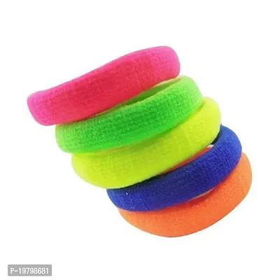 VSAKSH Multicolor Elastic Cotton Stretch Hair Ties, Ponytail Holders, Hair Rubber Band For Girls  Women Random Color (Pack Of 12)-thumb4