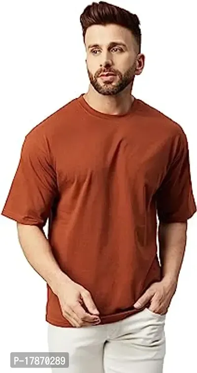 Reliable Coffee Cotton Solid Tees For Men-thumb0