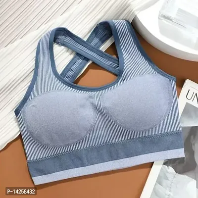 Stylish Grey Cotton Blend Solid Everyday Bras For Women-thumb2