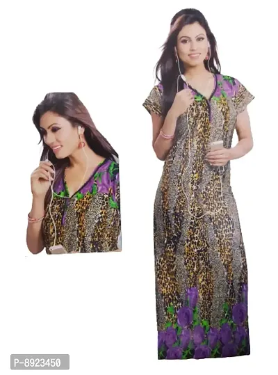 Classic Cotton Hosiery Printed Nighty For Women
