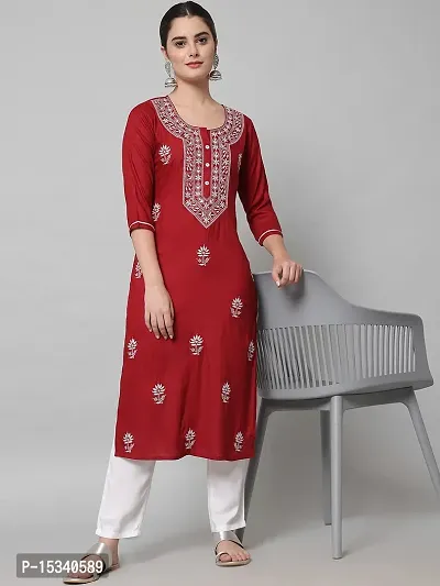 Angita Women Chikan Embroidery Kurta