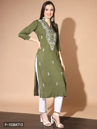 Angita Women Chikan Embroidery Kurta-thumb2