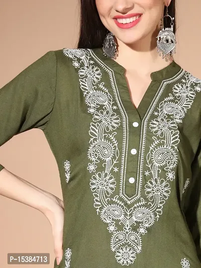 Angita Women Chikan Embroidery Kurta-thumb5