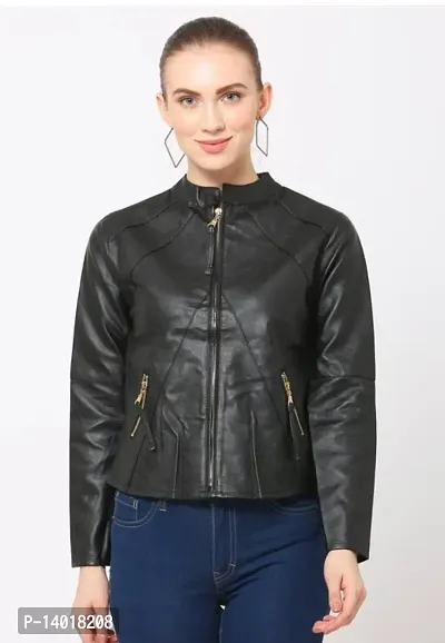 Fabulous Black Rekcin Solid Jackets For Women-thumb0